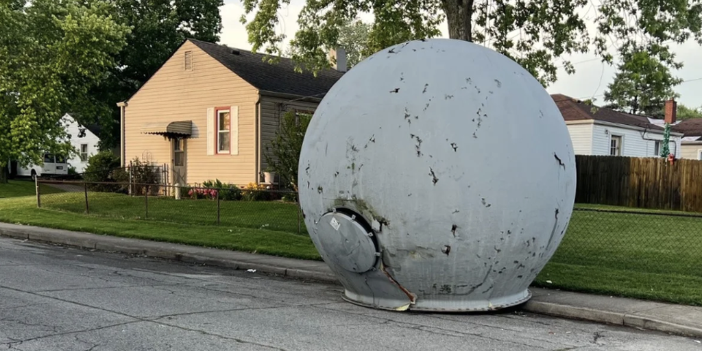 PHOTOS: Indiana residents discover mysterious sphere that landed in their neighborhood